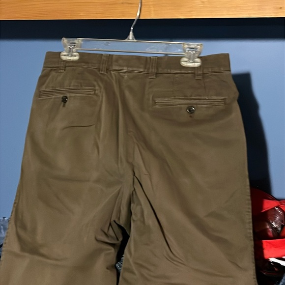 Hiltl Olive green PANTS Mens 32 SHORT LEGS German Design ZE600 chino Cotton Pant - Picture 6 of 16